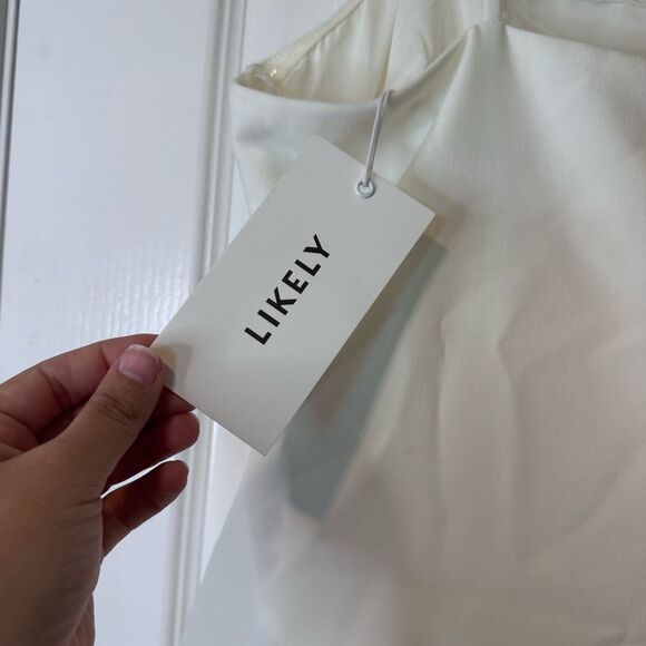 Likely x Revolve Amica Tiered Ruffle Hem Mini Dress in White NWT Women’s Size 14 - Picture 8 of 11